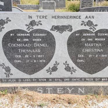 STEYN Coenraad Daniel Thesnaar 1937-1972 &amp; Martha Christina 1941-