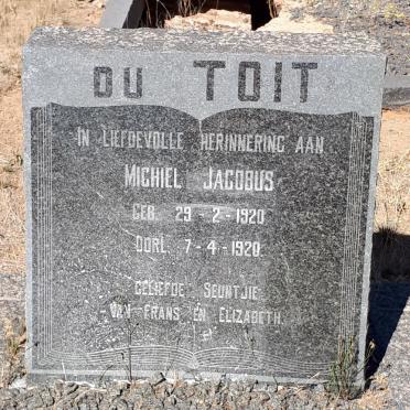 TOIT Michiel Jacobus, du 1920-1920