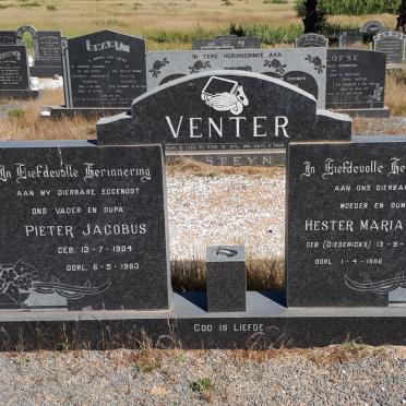 VENTER Pieter Jacobus 1904-1983 &amp; Hester Maria H.P. DIEDERICKS 1923-1996