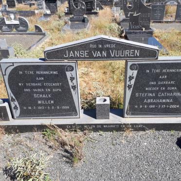 VUUREN Schalk Willem, Janse van 1913-1998 &amp; Stefina Catharina Abrahamina 1916-2004