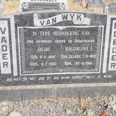 WYK Jacob, van 1885-1956 &amp; Magdalena E. CILLIERS 1889-1966