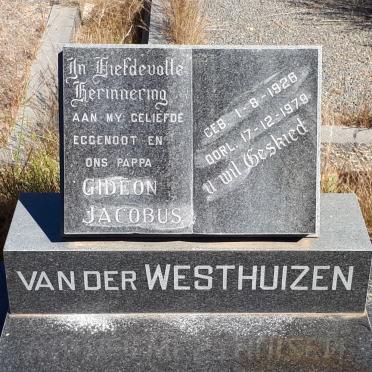 WESTHUIZEN Gideon Jacobus, van der 1926-1979