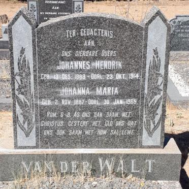 WALT Johannes Hendrik, van der 1888-1914 &amp; Johanna Maria 1887-1965