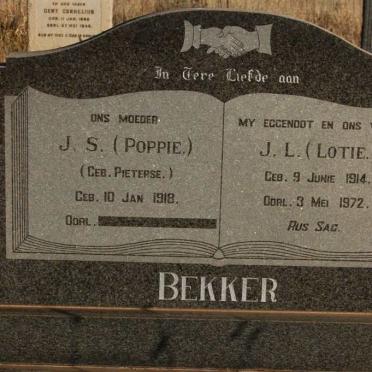 BEKKER J.L. 1914-1972 &amp; J.S. PIETESE 1918-