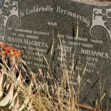 BOTES Jozef Johannes 1899-1981 &amp; Hester Magrieta VAN DER WESTHUIZEN 1900-1964