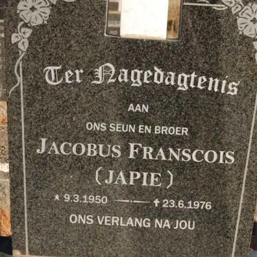 BARNARD Jacobus Franscois 1950-1976