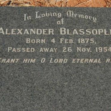 BLASSOPLES Alexander 1875-1954