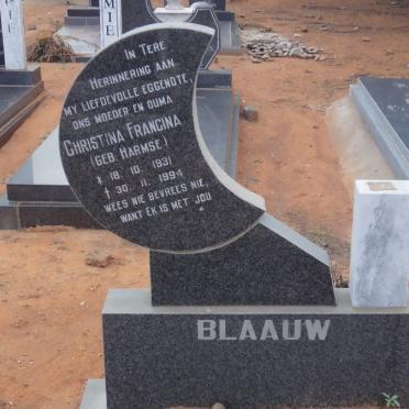 BLAAUW Christina Francina nee HARMSE 1931-1994