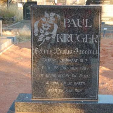 KRUGER Petrus Paulus Jacobus 1917-1987