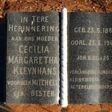 KLEYNHANS Cecilia Margaretha previously MITCHELL nee BESTER 1885-1968