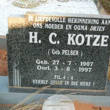 KOTZE H.C. nee PELSER 1907-1997