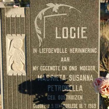 LOGIE Magrieta Susanna Petronella nee OOSTHUIZEN 1911-1969