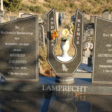 LAMPRECHT Andries Johannes 1919-2000 &amp; Jacomina Elizabeth Johanna MARITZ 1926-