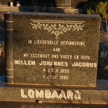 LOMBAARD Willem Johannes Jacobus 1895-1980