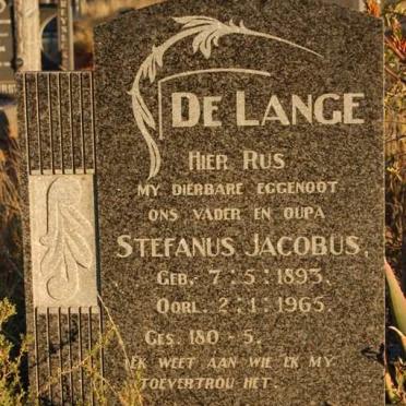 LANGE Stefanus Jacobus, de 1893-1965