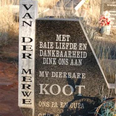 MERWE Koot, van der 1921-1947