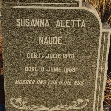 NAUDE Susanna Aletta 1870-1958