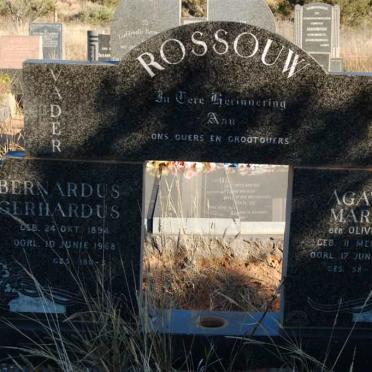 ROSSOUW Bernardus Gerhardus 1894-1968 &amp; Agatha Maria OLIVIER 1908-1968