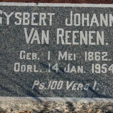 REENEN Gysbert Johannes, van 1862-1954