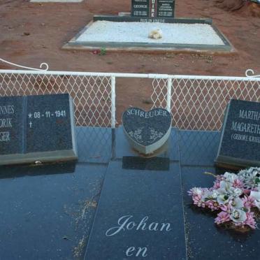 SCHREUDER Johannes Hendrik Burger 1941- &amp; Martha Magaretha KRIEL 1943-2004