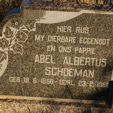 SCHOEMAN Abel Albertus 1868-1960