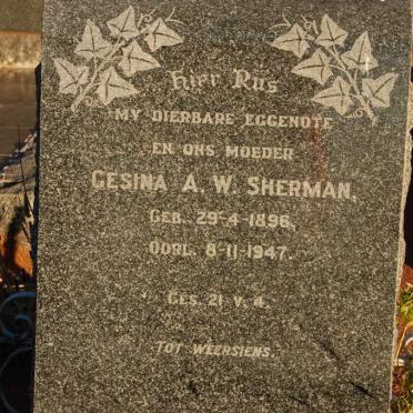 SHERMAN Gesina A.W. 1896-1947