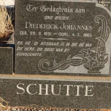 SCHUTTE Diederick Johannes 1891-1965