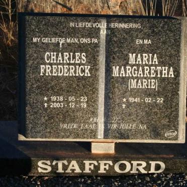 STAFFORD Charles Frederick 1938-2003 &amp; Maria Margaretha 1941-