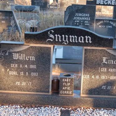 SNYMAN Willem 1910-1983 &amp; Lina MARITZ 1917-1991