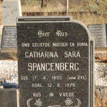 SPANGENBERG Catharina Sara nee VAN ZYL 1893-1978