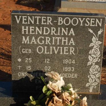 VENTER-BOOYSEN Hendrina Magritha nee OLIVIER 1904-1993