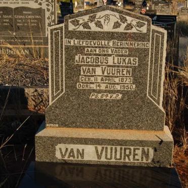 VUUREN Jacobus Lukas, van 1873-1950
