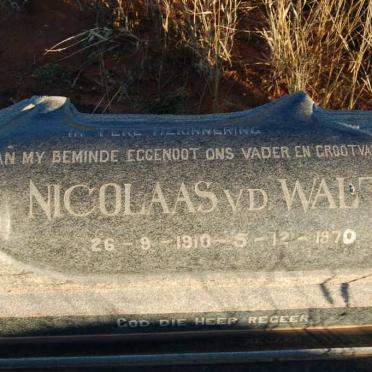 WALT Nicolaas, v.d. 1910-1970