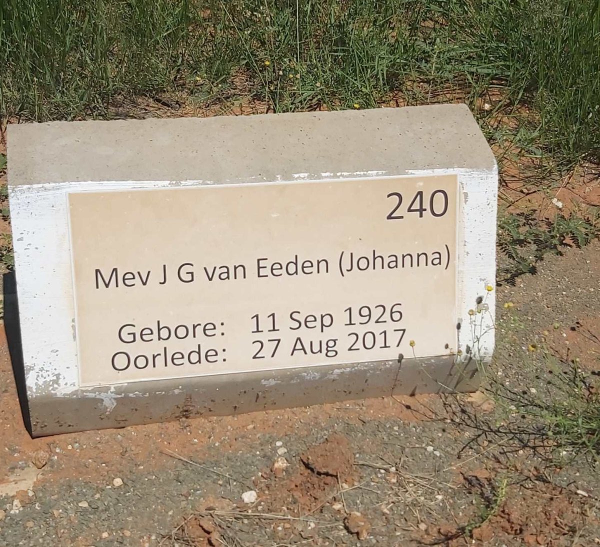 EEDEN J.G., van 1926-2017