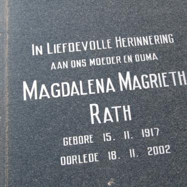 RATH Magdalena Magrietha 1917-2002