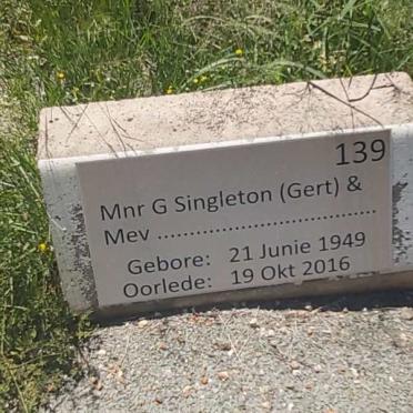 SINGLETON G. 1949-2016