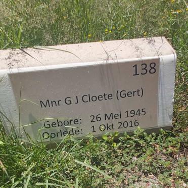 CLOETE G.J. 1945-2016