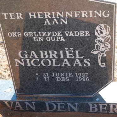 BERG Gabriël Nicolaas, van den 1927-1996