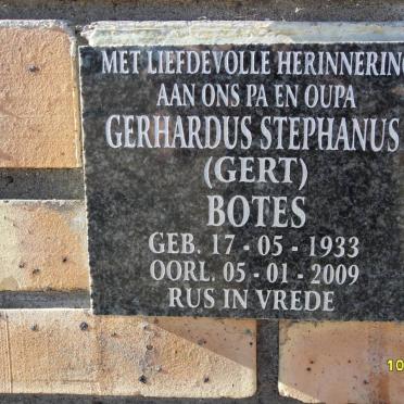 BOTES Gerhardus Stephanus 1933-2009