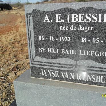 RENSBURG A.E., Janse van nee DE JAGER 1932-2007