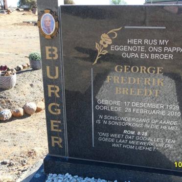 BURGER George Frederik Breedt 1939-2010