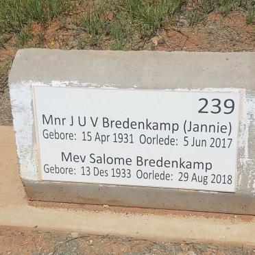 BREDENKAMP J.U.V. 1931-2017 &amp; Salome 1933-2018
