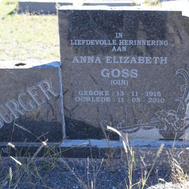 BURGER Petrus Jacobus 1891-1960 &amp; Anna Elizabeth GOSS 1915-2010