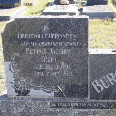 BURGER Petrus Jacobus 1891-1960 &amp; Anna Elizabeth GOSS 1915-2010
