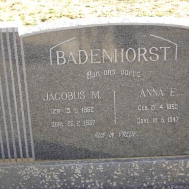 BADENHORST Jacobus M. 1862-1937 &amp; Anna E. 1869-1947