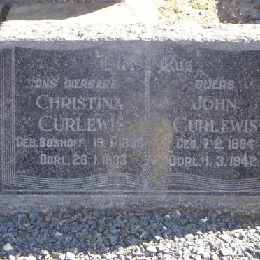 CURLEWIS John 1894-1942 &amp; Christina BOSHOFF 1898-1933