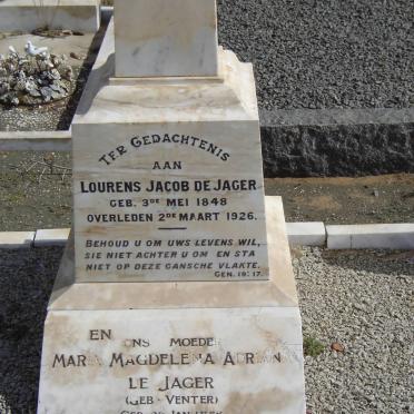 JAGER Lourens Jacob, de 1848-1926 &amp; Maria Magdalena Adriana VENTER 1855-1932