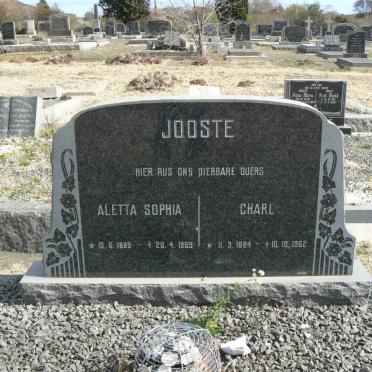 JOOSTE Charl 1884-1962 &amp; Aletta Sophia 1889-1969