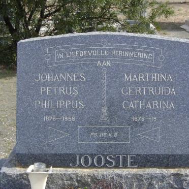 JOOSTE Johannes Petrus Philippus 1876-1956 &amp; Marthina Gertruida Catharina 1876-