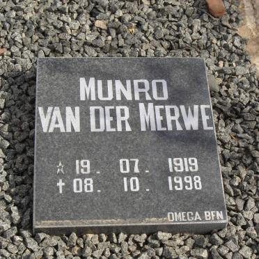 MERWE Munro, van der 1919-1998